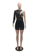 Sexy One Shoulder Rhinestone Club Party Dress