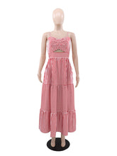 Fashion Stripe Patchwork Spaghetti Strap Dress