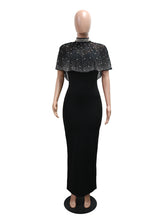 Sexy Rhinestone O Neck Half Sleeve Two Pieces Set