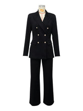 Fashion Double Breasted Slim Blazer Suit Set