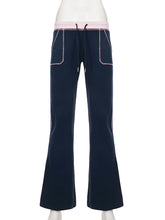 Casual Low-Rise Drawstring Flared Pants