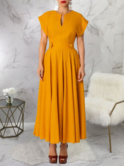 Fashion Sleeveless Tunic Hem Swing Maxi Dress