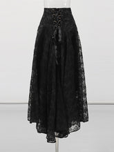 Fashion High Waist Mesh Jacquard Lace-up Skirt