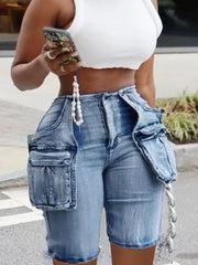 Casual Pocket Cargo Jean Shorts