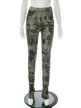 Casual High Waist Print Skinny Trousers