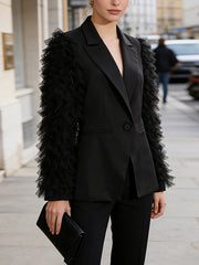Fashion Ruffled Tulle Blazer