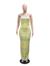 Sexy Spaghetti Strap Letter Print Bodycon Dress