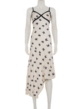 Sexy Print Lace Patchwork Spaghetti Strap Maxi Dress