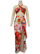 Sexy Print Strapless Skirt Set