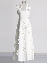 Sexy Sleeveless Ruffle 3D Flower Slim Maxi Dress