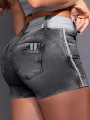 High Waist Lace-up Denim Package Hip Skirt