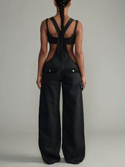 Sexy Denim Overalls Adjustable Strap Jumpsuit