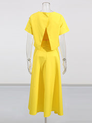 Fashion Slim-fit Spliced Appliques Two Piece Sets