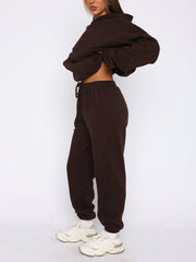 Loose Hooded Pullover and Trousers Sports Two-Piece Set