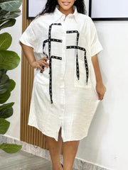 Casual Fashion Pocket Loose Shirt Dress