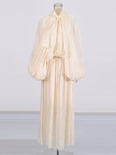 Elegant Voluminous Sleeve Gown Maxi Dress