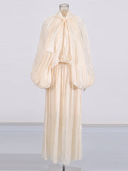 Elegant Voluminous Sleeve Gown Maxi Dress