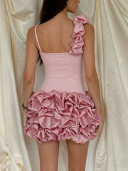 Elegant V Neck Slim Ruffles Mini Dress