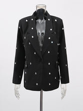Elegant Rhinestone Embellished Blazer