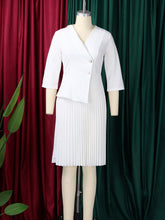 Elegant Turndown Collar Shirt Pleated Midi Dress