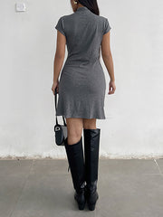 Casual Single-breasted Cardigan Midi Dress