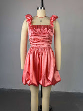 Elegant Sleeveless High Waist Ruched Bubble Mini Dress