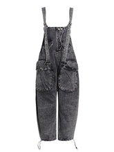 Casual Sleeveless Straight Leg Jeans Overalls