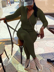 Hooded Zipper Cardigan Tight Pants Sports Casual Set