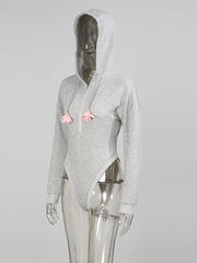 Fashion Hooded Flower Chain Bodysuit