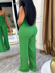 Sexy Strapless Tassel Slim Jumpsuit