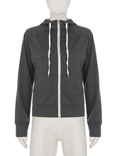 Fashion Casual Loose Zip Hoodie