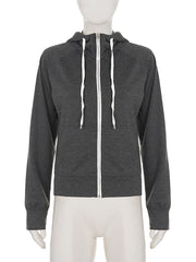Fashion Casual Loose Zip Hoodie