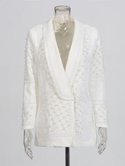 Boutique Elegant Embroidered Beaded Casual Blazer
