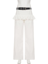 Casual Ruffle Loose Straight Pants