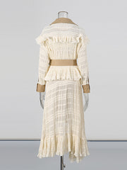 Fashion Irregular Lace Patchwork Trench Coat