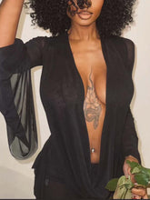 Sexy Mesh See Through Mini Bodycon Dress