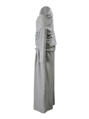 Fashion Off Shoulder Shirt Ruched Wide Leg Trousers Set