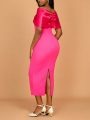 Sexy Asymmetrical Bow Strapless Party Dress