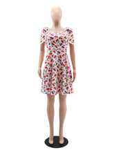 Square Neck Sleeveless Print Midi Dress