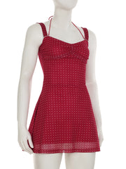 Sexy Polka Dot Print Strap Mini Dress