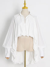 Solid Color Irregularity Crop Shirt