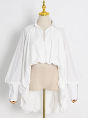 Solid Color Irregularity Crop Shirt