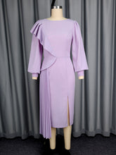 Elegant Round Neck Irregular Ruffled Party Dress