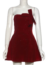 Sexy Strapless Bow Slim Mini Dress