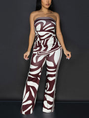Casual Elastic Tube Top And Long Pants Sets