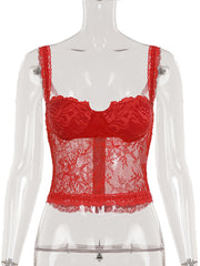 Sexy Lace See Through Tube Top