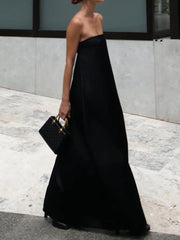 Fashion Strapless Sleeveless Loose Maxi Dress