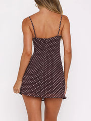 Casual Polka Dot Spaghetti Strap Mini Dress