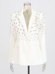 Casual Button Fringe Slim Blazer