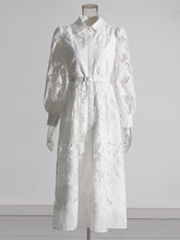 Solid Elegant Hollow Out Patchwork Lace Dress